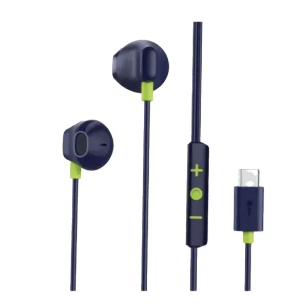 Oraimo Halo Airy Type-C Half In-ear Wired Earphones – Color: Blue – View 1
