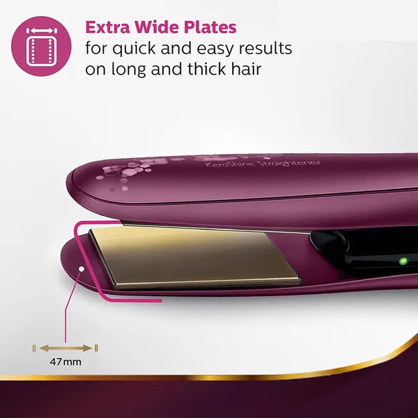 Philips BHS738 Titanium Wide Plate Hair Straightener Silk Protect for Women – View 4
