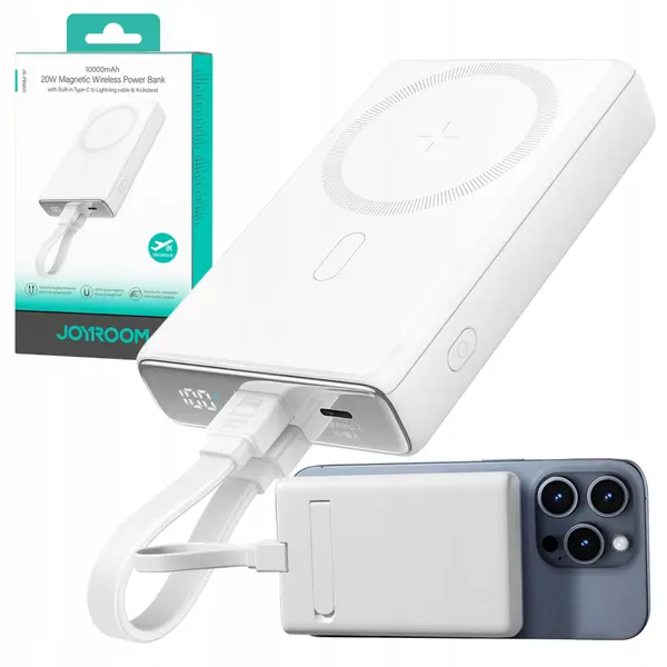 JOYROOM JR-PBM01 Stronger Magnetic 20W PD Fast Charging Power Bank – Color: White – View 2