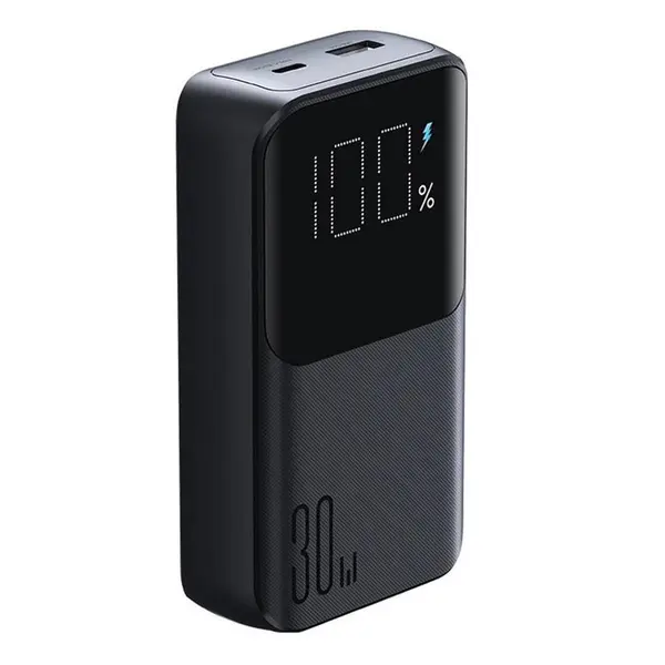 JOYROOM JR-PBC07 Lightning Dual Cables 30W Mini Power Bank – Color: Black – View 2