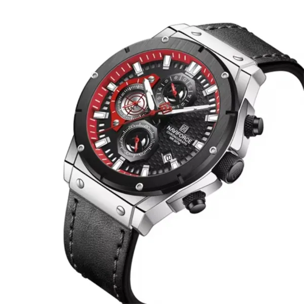 Naviforce 8027 Novicius Chronograph Edition Men's Watch – Dial Color: Black, Strap Color: Black – View 2