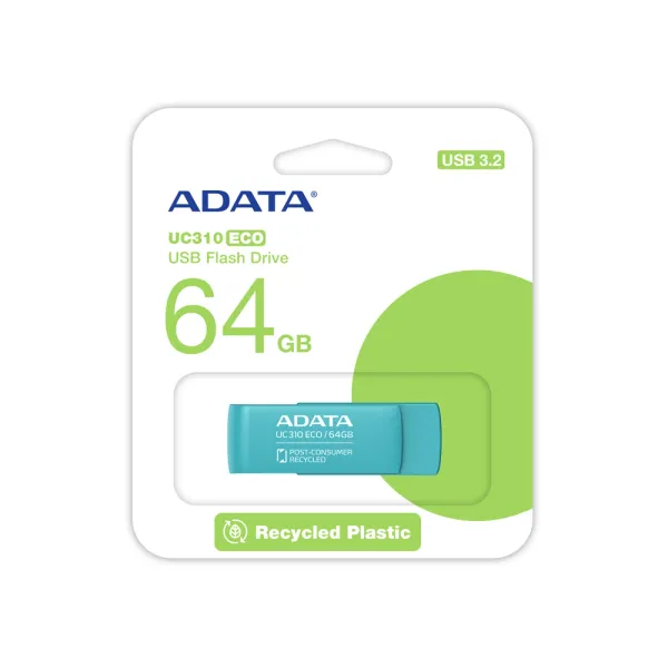 Adata UC310 ECO Green 64GB USB 3.2 Pen Drive – View 3