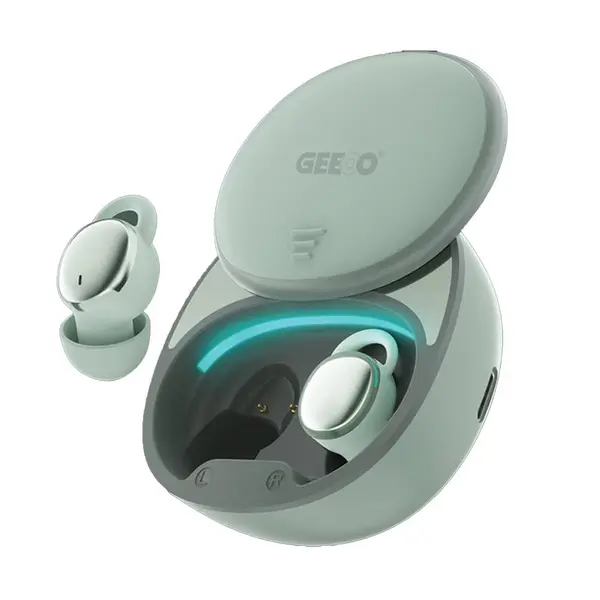 Geeoo T5 TWS Touch Control Mini Earbuds – Color: Green – View 1