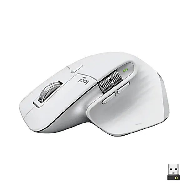 Logitech MX MASTER 3S High-performance Wireless Mouse – Color: White – View 2