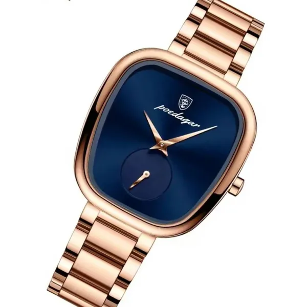 Poedagar 783 Luxury Stainless Steel Quartz Women’s Watch – Dial Color: Blue, Strap Color: Rose – View 2