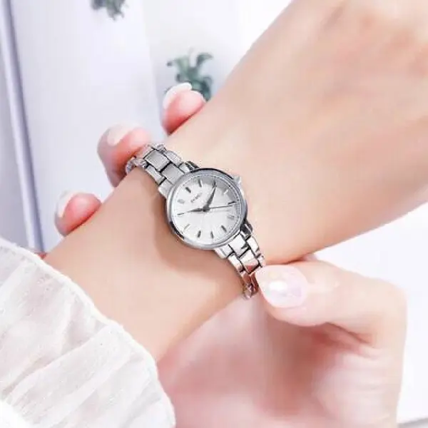 SKMEI 1410 Elegant Quartz Stainless Steel Women's Watch – Dial Color: White, Strap Color: Silver – View 4