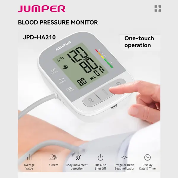 Jumper JPD-HA210 Portable Dual User Mode Blood Pressure Monitor – View 3