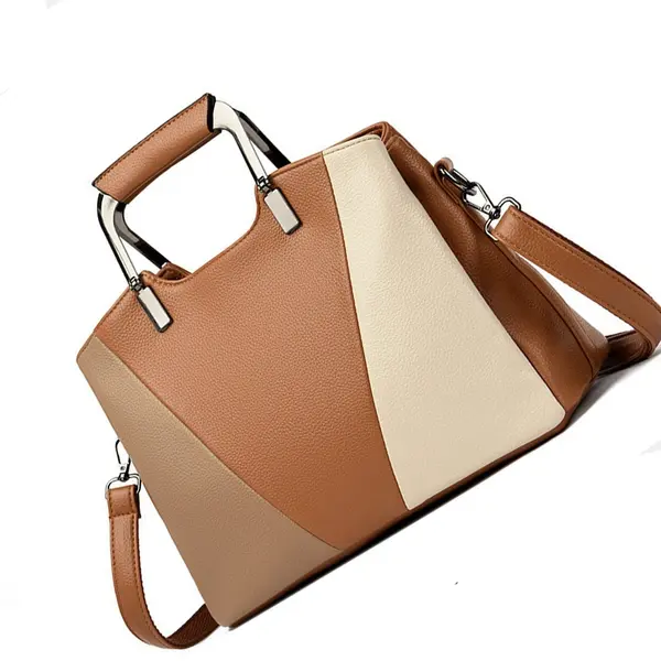 Trendy Contrast Luxury & Stylish Design Color Women's Shoulder Bag – Color: Brown – View 3
