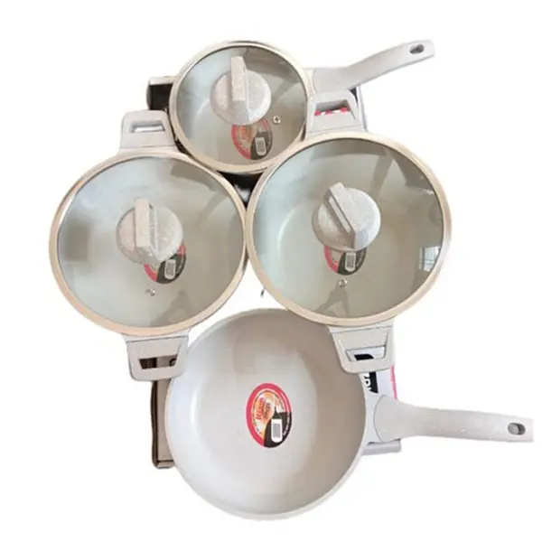 Kiam Die-Casting Non-Stick 7 set Ceramic Coated Fry Pan – Color: White – View 2