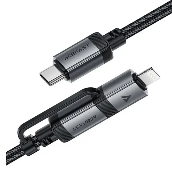 ACEFAST C20-01 2-in-1 USB-C to Lightning & USB-C 60W Fast Charging Cable – View 2