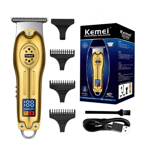 Kemei KM-678 Beard Trimmer and Hair Clipper for Men – Color: Gold – View 1