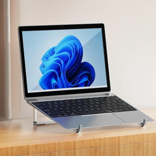 Aluminum Alloy Adjustable and Foldable Air-Ventilated Laptop Stand – Color: White – View 6