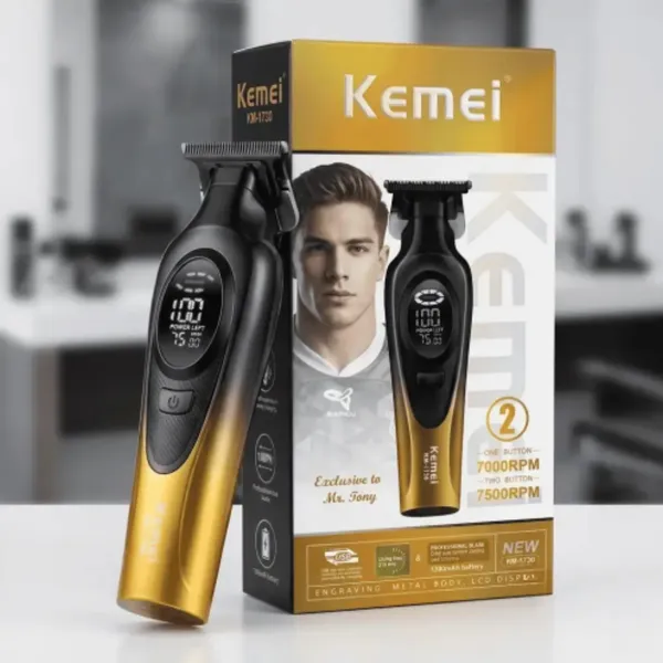 Kemei KM-1730 Rechargeable Beard & Hair Clipper Trimmer – Color: Gold – View 4