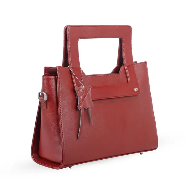 3-Layer New Luxury & Stylish Design Ladies Hand Bag – Color: Red – View 2
