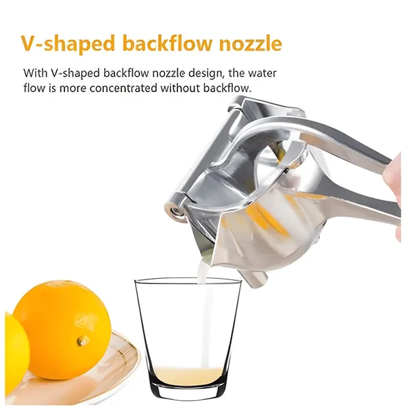 Aluminium Metal Fruit Press Manual Hand Press Juicer for Kitchen Silver – View 3