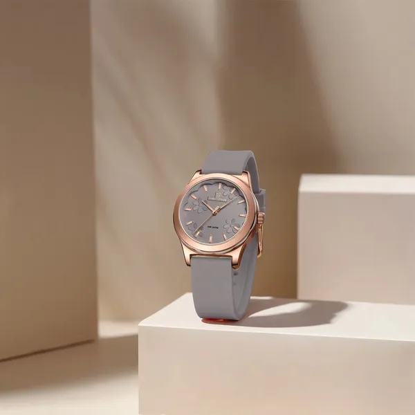 NAVIFORCE 5051 Fashion Women’s Watch 30m Waterproof Silicone Strap Casual Commuter Quartz Ladies Watch – Dial Color: Grey, Strap Color: Grey – View 3