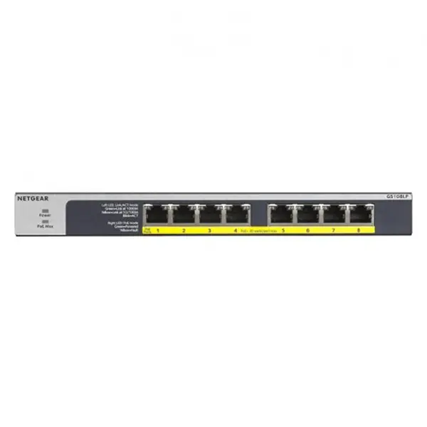Netgear GS108LP 8 Port Unmanaged Rackmount Switch – View 1