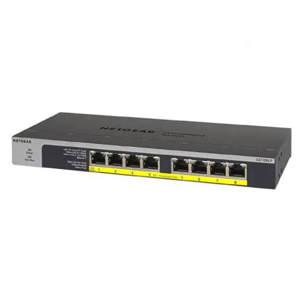 Netgear GS108LP 8 Port Unmanaged Rackmount Switch – View 3