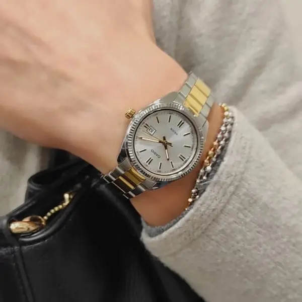 Casio LTP-1302SG-7AVDF Enticer Stainless Steel Two Tone Chain Ladies' Wristwatch – View 7