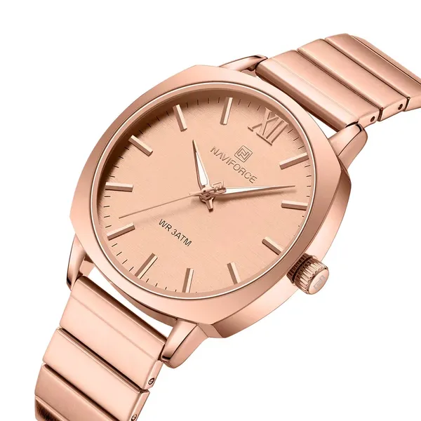NAVIFORCE NF5044 Simple Square Waterproof Women’s Watch – Dial Color: Rose, Strap Color: Rose – View 2