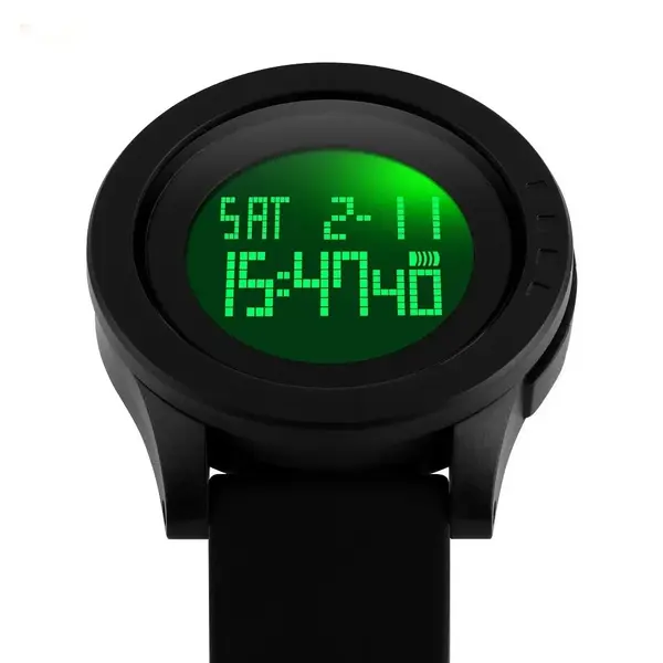 SKMEI 1142 Digital Multifunctional PU Leather Sporty Men's Watch – Dial Color: Black, Strap Color: Black – View 2
