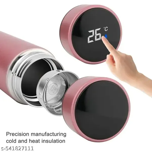 500ml Stainless Steel Water Bottle LED Temperature Display Flask – Capacity: 500 ml, Color: Pink – View 2