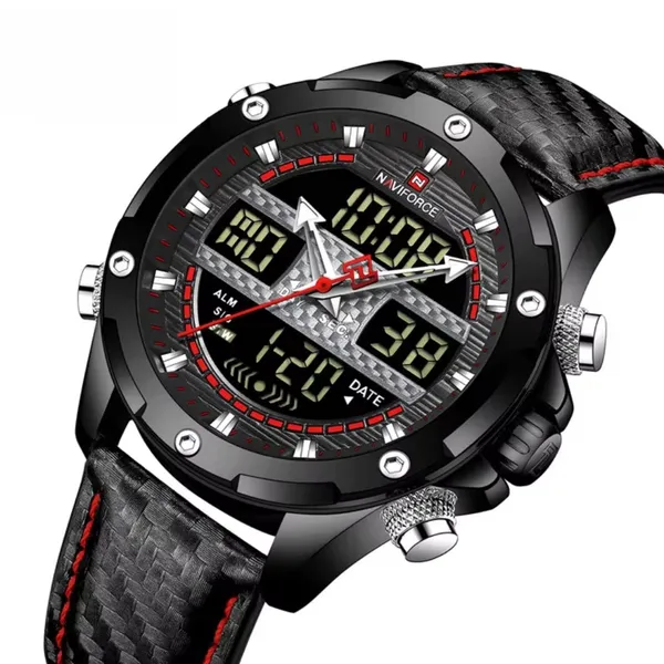 NAVIFORCE 9194 Multifunction Analog Men's Watch – Dial Color: Grey, Strap Color: Black – View 2