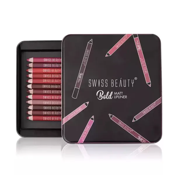 Swiss Beauty Bold Moisturises lips Matte Lip Liner Pack Of 12 Pcs Set – View 2
