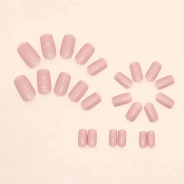 24Pcs Pink Fake Nails with Glue DIY Art Design Artificial False Nails – View 3