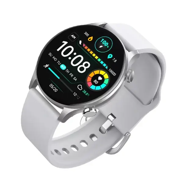 Haylou LS16 SOLAR Plus Amoled Calling Smart Watch – Color: Silver – View 3