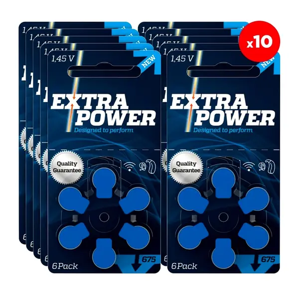 Extra Power 1.45 Volt Batteries for hearing aids -675 size – View 2