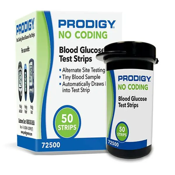 Prodigy No Coding Blood Glucose Test Strips Pack – Number Of Strips: 50 – View 1