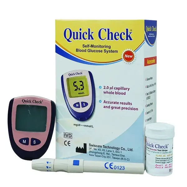 Quick Check Self-Monitoring Digital Blood Glucose Test Meter – View 3