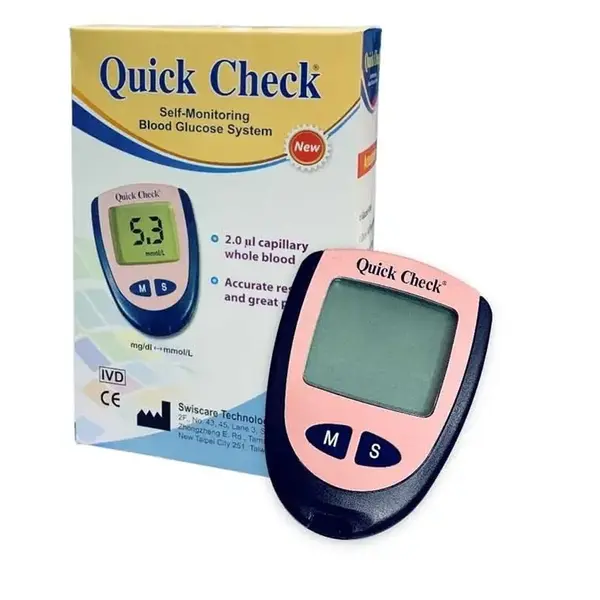 Quick Check Self-Monitoring Digital Blood Glucose Test Meter – View 2