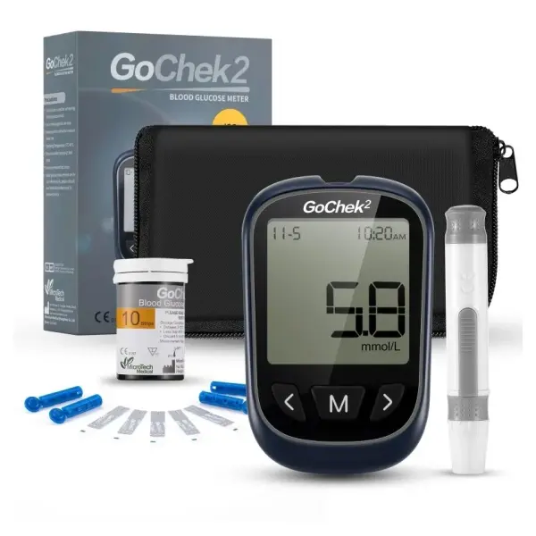 GoChek2 Connect Blood Glucose Monitoring System with Set – View 1
