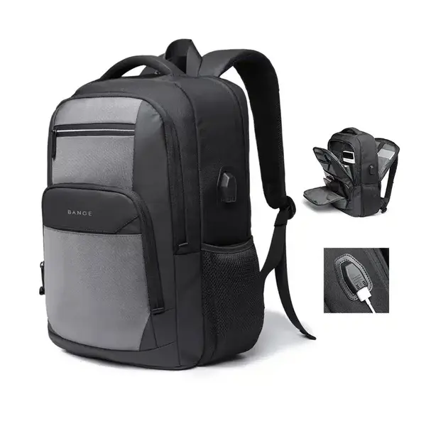 Bange BG-1922 16 inch Men Oxford Fabric Waterproof Backpack – Color: Gray – View 2