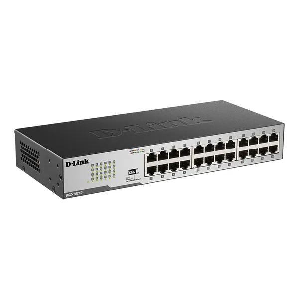 D-Link DES-1024D 24-Ports 10/100 Fast Ethernet Unmanaged Rack Mount Switch – View 2