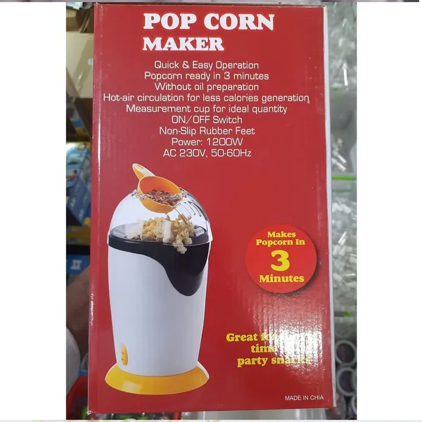 Mini Electric Hot Air Popcorn Machine Small 1200 W Electric Oil Free Popcorn Maker – Color: White – View 3