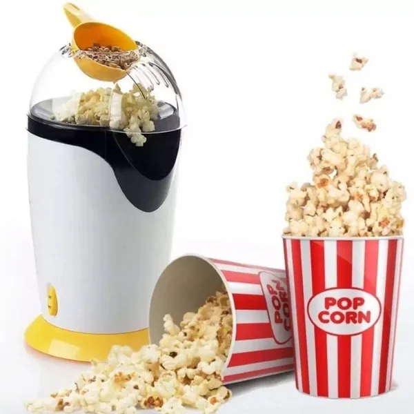 Mini Electric Hot Air Popcorn Machine Small 1200 W Electric Oil Free Popcorn Maker – Color: White – View 1