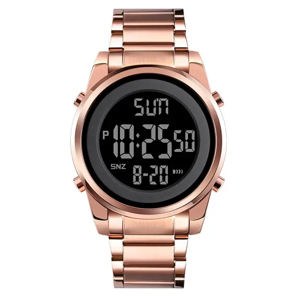 SKMEI 1611 Stainless Steel Luxury Analog Men's Watch – Dial Color: Black, Strap Color: Silver – View 1