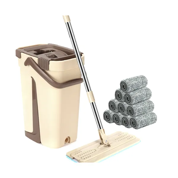 Floor Cleaning including 2 Mop Padding Flat Mop – View 1
