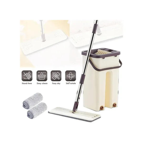 Floor Cleaning including 2 Mop Padding Flat Mop – View 2