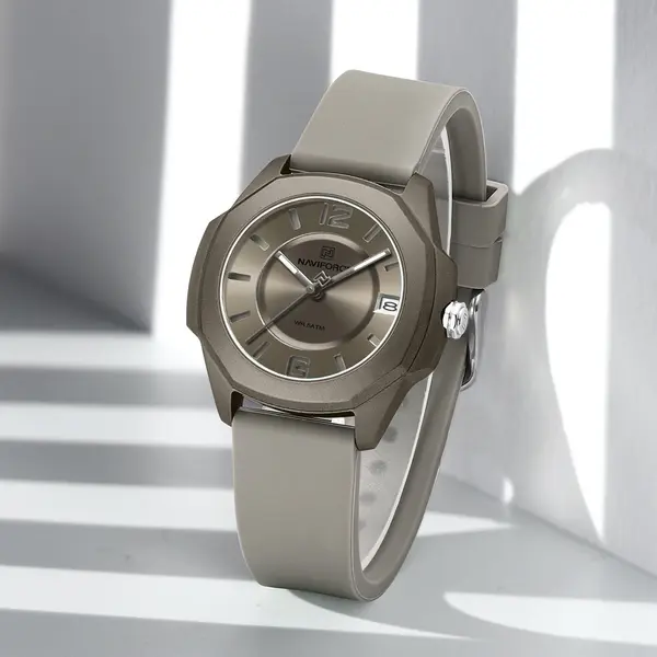 NAVIFORCE NF7107 5ATM Waterproof Stylish Women’s Luminous Sports Watch – Dial Color: Grey, Strap Color: Grey – View 3