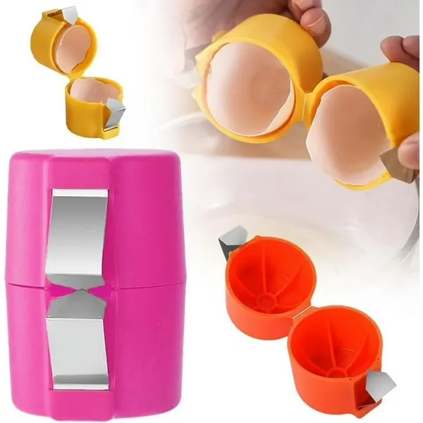 Hemico egg cracker Tool for Raw Eggs Shell Opener Handheld Eggs Breaker – Color: Pink – View 1