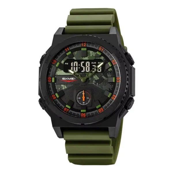 SKMEI 2355 Digital Analog Luxury Sports Men's Watch – Dial Color: Black, Strap Color: Green – View 1