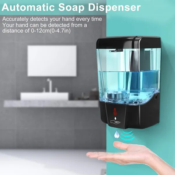 Automatic Touchless Infrared Motion Sensor Hand Sanitizer Liquid Soap Dispenser 700 ml – Color: Black – View 5