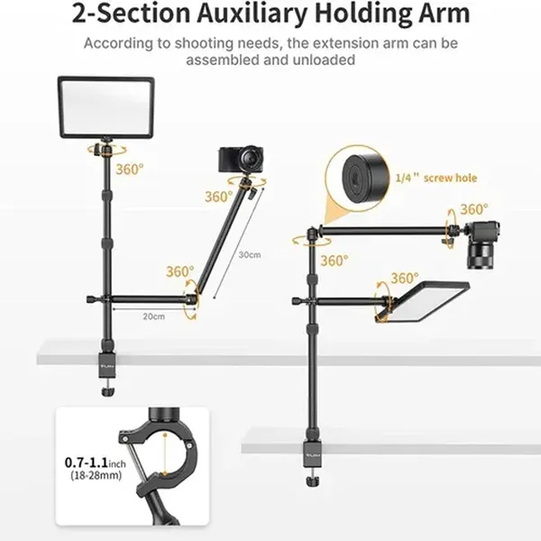 Ulanzi VIJIM LS11 Camera Mount Desk Stand with Auxiliary Holding Arm – View 4