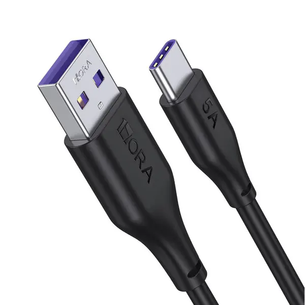 1HORA V8 Series 2m USB to Type-C Cable Fast Charging & Data Transfer – Color: Black – View 3