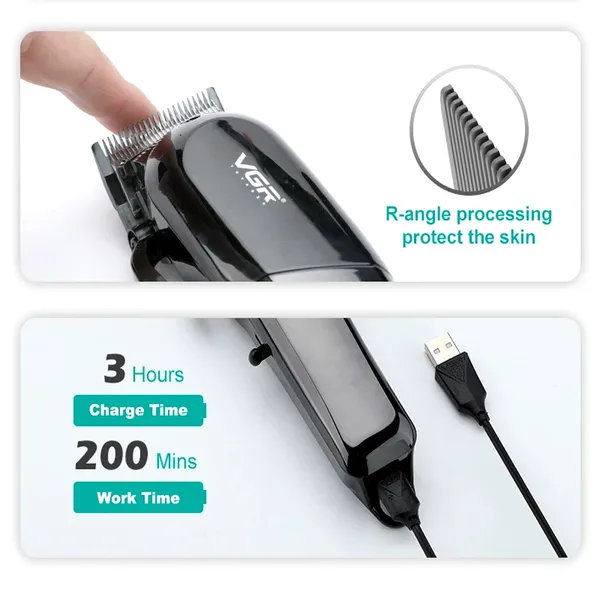  VGR V-118 Barber Hair Clipper and Beard Trimmer Salon Series for Men – View 3