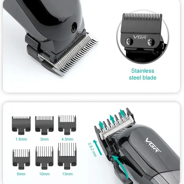  VGR V-118 Barber Hair Clipper and Beard Trimmer Salon Series for Men – View 4